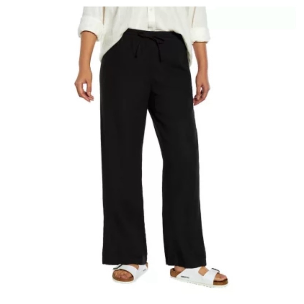 GAP linen pull- on pant wide leg brand new with tag color black size M comfy